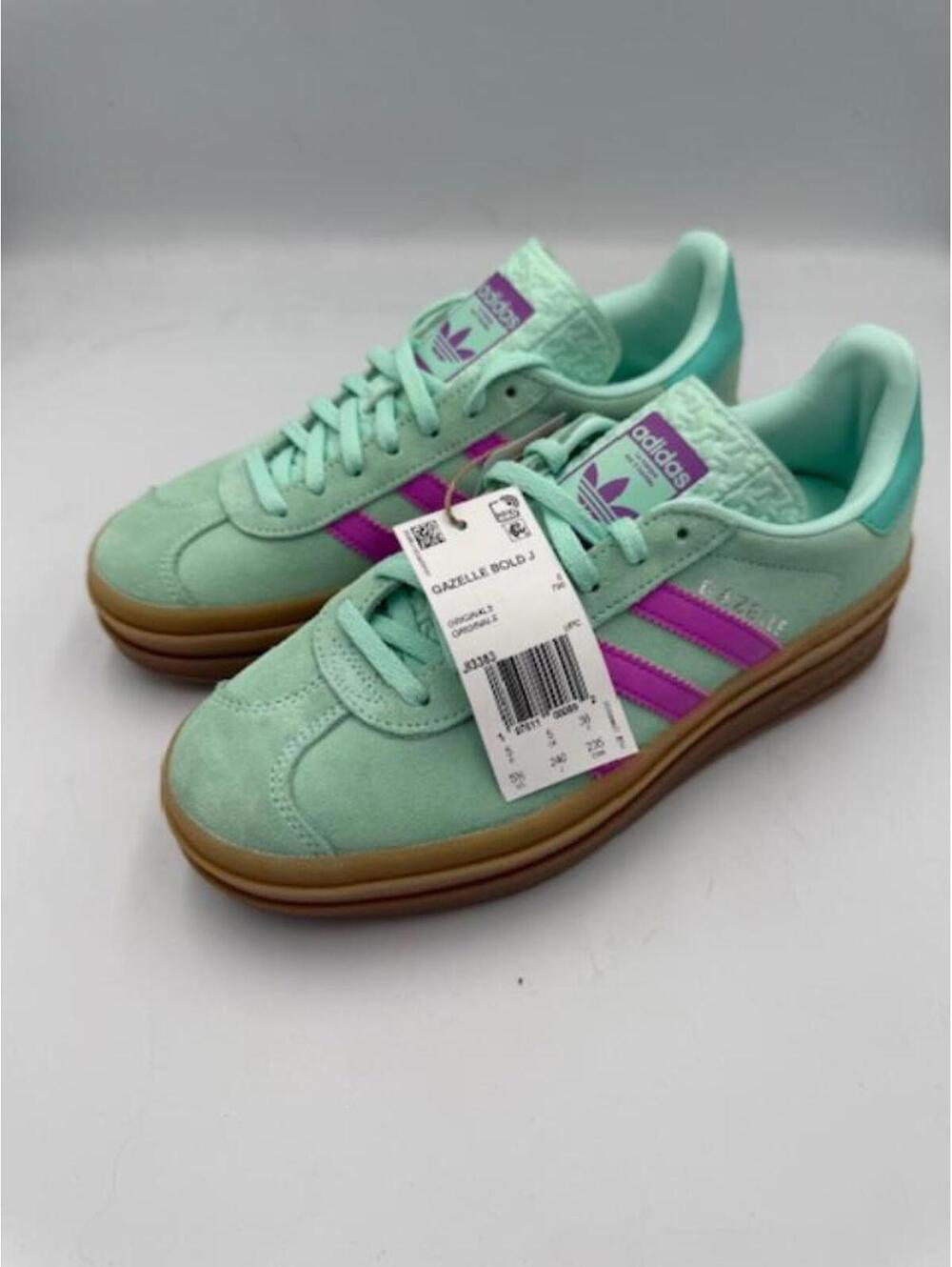 Adidas Gazelle Bold Pltfrm Sneakers Mint/Flash Pink Y5.5/W7